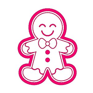 Kit Cortador e Carimbo Boneco (Gingerbread) 3D - Ref.1047  - 1 unidade - RR Cortadores - Rizzo