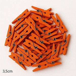 Mini Prendedor de Madeira Laranja 3,5cm - 50 unidades - Rizzo