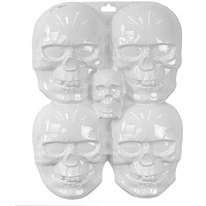 Painel Decorativo de Halloween - Caveiras Brancas - 47x35cm - 1 unidade - Rizzo
