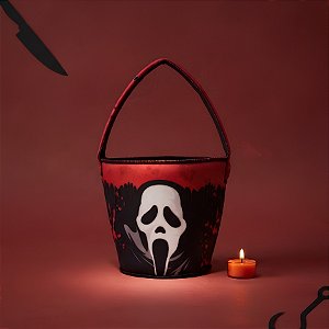 Baldinho de Halloween em Tecido - Pânico - 16x22cm - 1 unidade - Rizzo