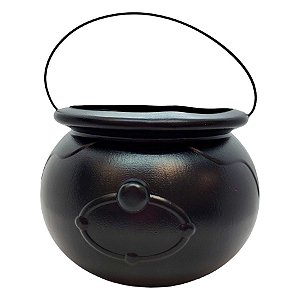 Baldinho de Halloween com Alça - Caldeirão Preto - 13x17cm - 1 unidade - Rizzo