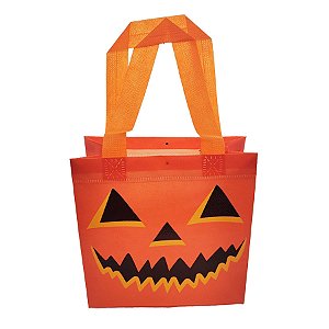 Sacola de Plástico de Halloween - Abóbora- 19x20x9cm - 1 unidade - Rizzo