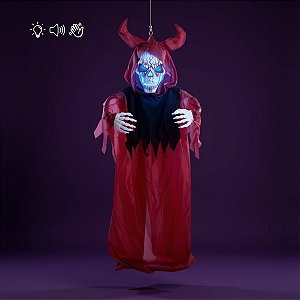 Enfeite Decorativo de Halloween com Luz e Som - Caveira Agiel - 180cm - 1 unidade - Cromus - Rizzo