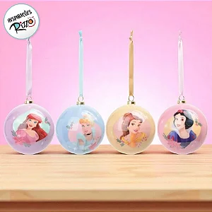 Bola de Natal Disney Original - Princesas - 8cm - 4 unidades - Cromus - Rizzo