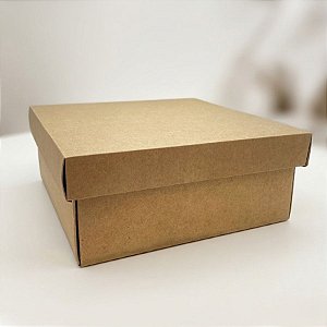 Caixa para Presente Premium Quadrada - Kraft - 18,3x18,2x8cm - 5 unidades - Assk - Rizzo