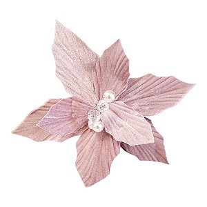 Poinsétia Decorativa - Rosa Claro - 31cm - 1 unidade - Rizzo