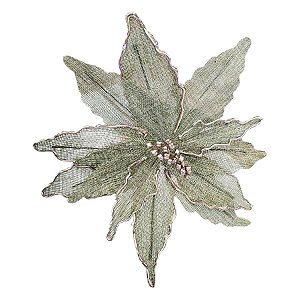 Poinsétia Decorativa - Folhas Verdes Juta - 70cm - 1 unidade - Rizzo