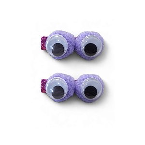 Acessório Presilha Pompom com Olhos - Roxo - 2 unidades - Rizzo