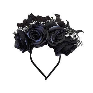 Tiara Flores e Morcegos - Preto - 1 unidade - Rizzo