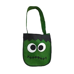 Sacola de Feltro de Halloween - Frankenstein - 16x14,5cm - 1 unidade - Rizzo