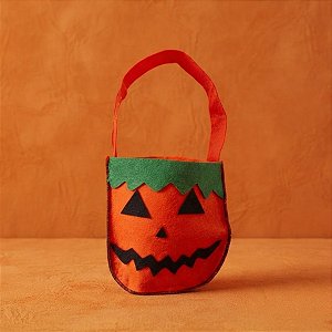 Sacola de Feltro de Halloween - Abóbora - 16x14,5cm - 1 unidade - Rizzo