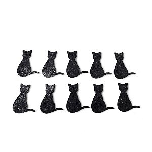 Aplique Decorativo Halloween - Gato Sentado - 5cm - 10 unidades - Rizzo