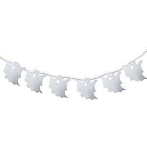 Bandeirola Halloween Fantasma - Branco - 1 unidade - Rizzo