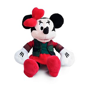 Pelúcia Minnie Natalina Roupa Xadrez - 50cm - Disney Original - 1 unidade - Cromus - Rizzo