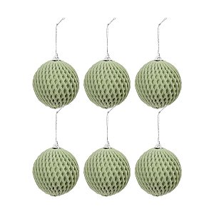 Bolas de Natal Paete - Verde Claro - 8cm - 6 unidades - Cromus - Rizzo
