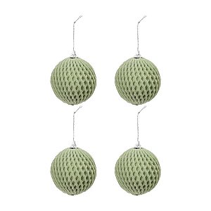Bolas de Natal Paete - Verde Claro - 10cm - 4 unidades - Cromus - Rizzo
