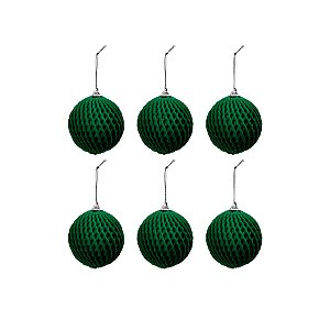 Bolas de Natal Paete - Verde - 8cm - 6 unidades - Cromus - Rizzo