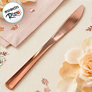 Faca Descartável Premium Rose Gold - 20cm - 6 unidades - Rizzo