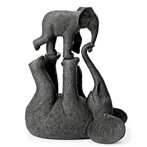 Escultura Elefante de Polirresina - 37,5cm - 1 unidade - Rizzo