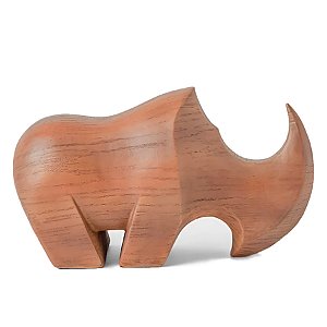 Escultura Rinoceronte de Polirresina - 22cm - 1 unidade - Rizzo