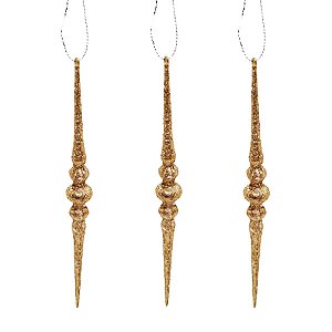 Enfeite de Pendurar de Natal - Pendente Dourado - 16,5cm - 4 unidades - Rizzo