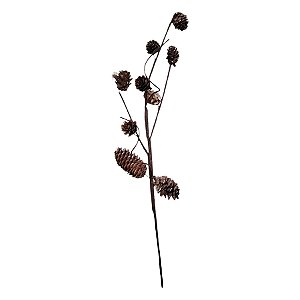 Galho Decorativo - Pinhas Secas - 44cm - 1 unidade - Rizzo