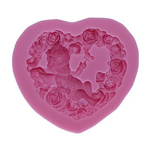 Molde de Silicone - Anjo Moldura de Coração - 8,8cm - 1 unidade - Prime Chef - Rizzo