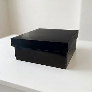 Caixa para Presente Premium Quadrada - Preta - 18,3x18,2x8cm - 5 unidades - Assk - Rizzo