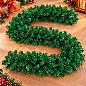 Festão de Natal Verde - 320 galhos - 270cm - Ref. RZO407 - 1 unidade - Rizzo