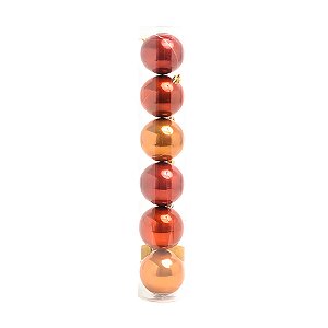 Bolas de Natal em Tubo - Bordo e Marfim - 7cm - 6 unidades - Cromus - Rizzo
