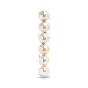 Bolas de Natal em Tubo - Champagne - 7cm - 6 unidades - Cromus - Rizzo