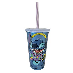 Copo Refri Stitch com Fone - 500ml - 1 unidade - Plasútil - Rizzo