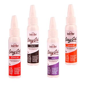 Kit  4 Cores Corante Easy Gel de Halloween - 4 unidades - Granchef - Rizzo