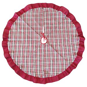 Saia para Árvore de Natal - Xadrez Vermelho e Verde - 120cm - 1 unidade - Rizzo