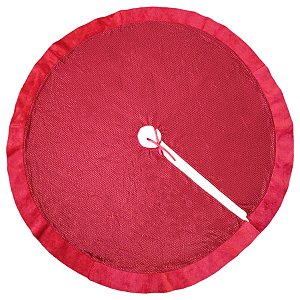Saia para Árvore de Natal - Vermelho Glitter - 120cm - 1 unidade - Rizzo