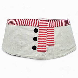Saia Rígida Desmontável para Árvore de Natal - Suéter Branco e Cachecol - 120cm - 1 unidade - Rizzo