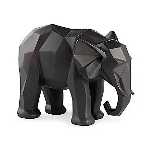 Escultura Elefate Geométrico em Poliresina - 25x20x17 - 1 unidade - Rizzo