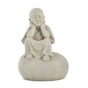 Escultura Buda em Poliresina - 24x35x17cm - 1 unidade - Rizzo