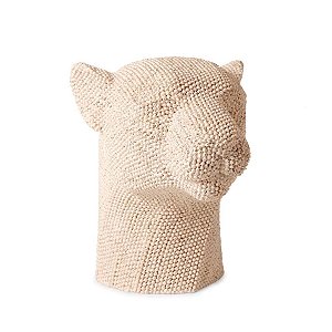 Escultura Cabeça Pantera de Poliresina - 11x21x21cm - 1 unidade - Rizzo