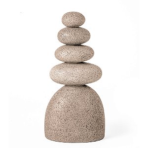 Escultura Pedra Empilhada de Poliresina - 12x25x8cm - 1 unidade - Rizzo