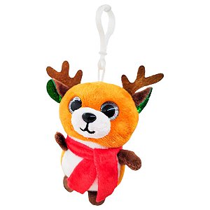Rena com Cachecol Chaveiro de Pelúcia - 10cm - 1 unidade - Rizzo