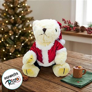 Urso Branco de Pelúcia - 21cm - 1 unidade - Rizzo