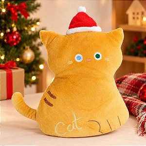 Gato de Natal de Pelúcia Grande - 43cm - 1 unidade - Rizzo
