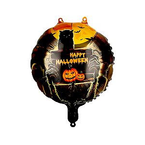 Balão de Festa Metalizado 18" 45cm - Halloween Partiu - 1 unidade - Rizzo