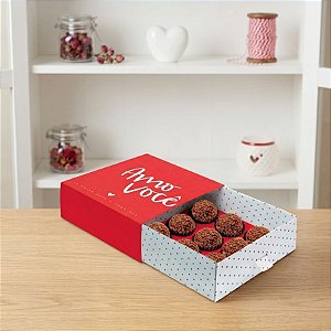 Caixa para 9 Doces - Amo Você - 10 unidades - Cromus - Rizzo