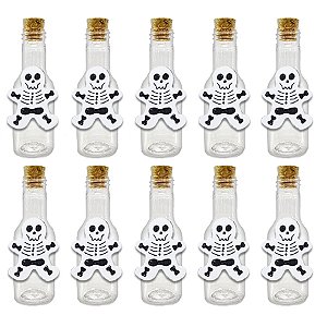 Garrafinha de Plástico com Aplique - Caveira Halloween - 10 unidades - Rizzo