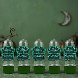 Mini Tubete com Aplique - Frankenstein Halloween - Verde - 10 unidades - Rizzo