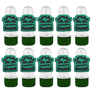Mini Tubete com Aplique - Frankenstein Halloween - Verde - 10 unidades - Rizzo