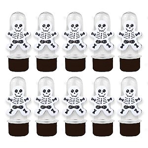 Mini Tubete com Aplique - Caveira Halloween - Preto - 10 unidades - Rizzo