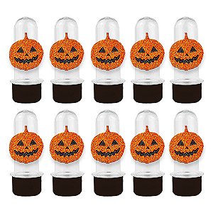 Mini Tubete com Aplique - Abóbora Halloween - Preto - 10 unidades - Rizzo